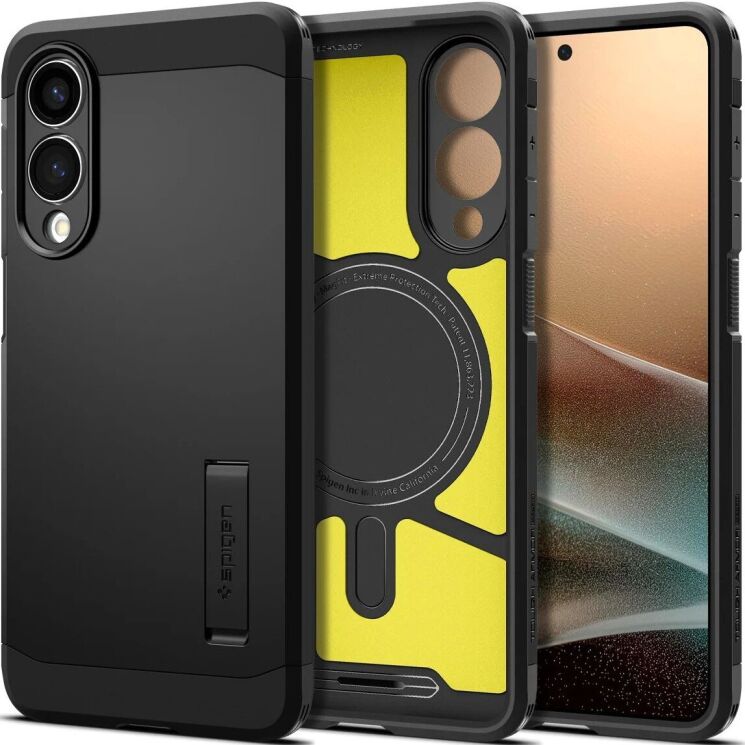 Защитный чехол Spigen (SGP) Tough Armor (MagFit) для Samsung Galaxy S25 Edge (S937) ACS09422 - Black: фото 1 из 23