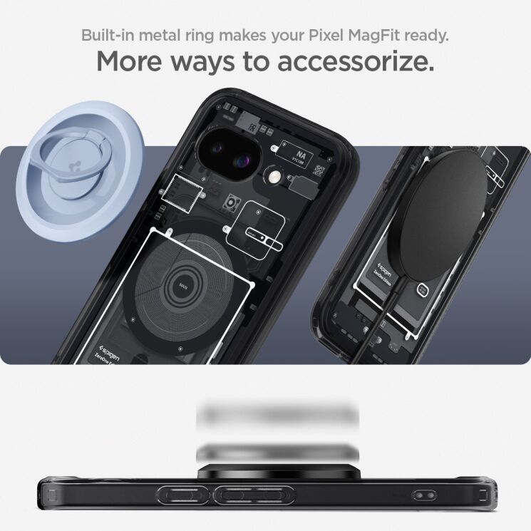 Защитный чехол Spigen (SGP) Ultra Hybrid Zero One (MagFit) для Google Pixel 9a (ACS09044) - Black: фото 11 из 14