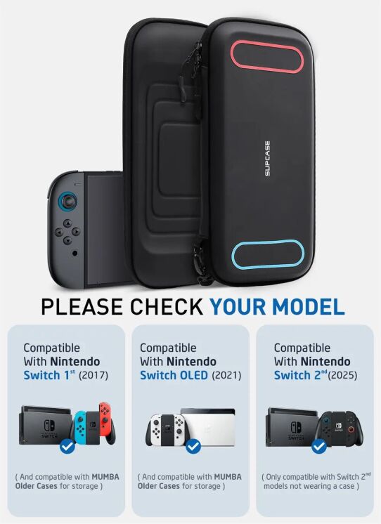 Захисний чохол Supcase Carrying Mini для Nintendo Switch 2 (843439157484) - Black: фото 3 з 7