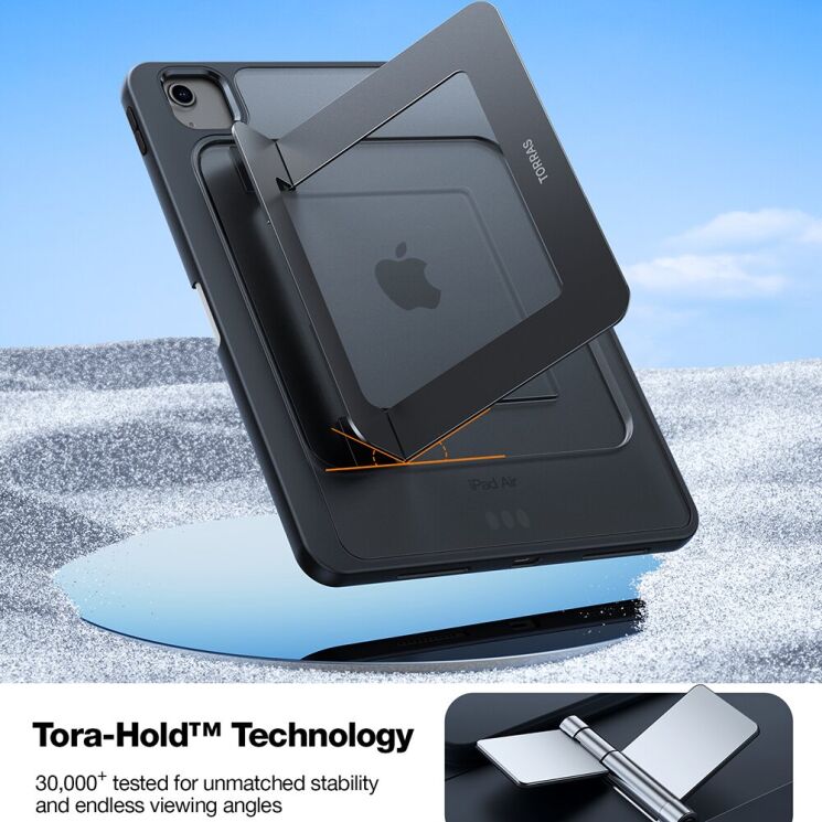 Защитный чехол TORRAS Duo Series для Apple iPad Air 11 M3/M2 (2025/2024) / Air 4 / 5 10.9 (2020/2022) - Black: фото 3 из 7