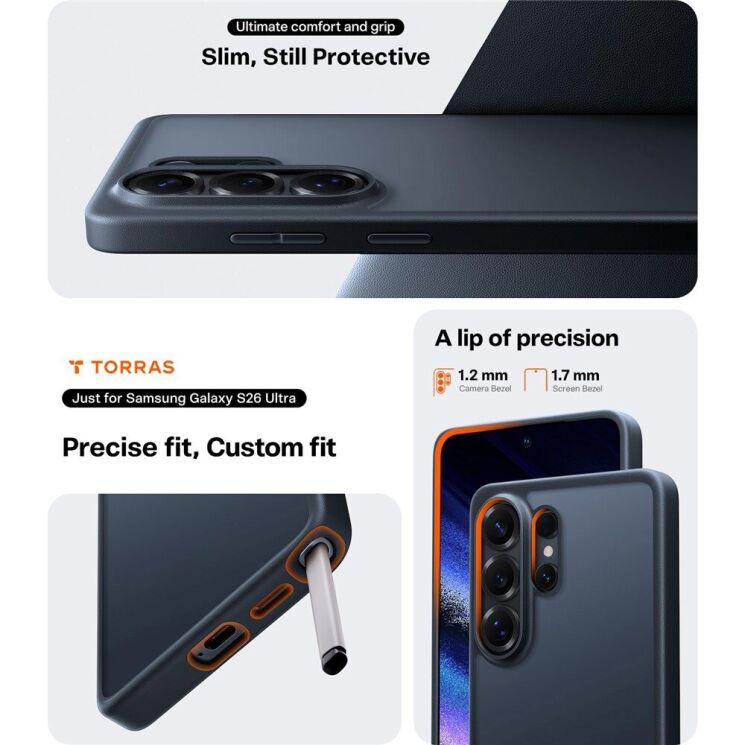 Защитный чехол TORRAS Guardian для Samsung Galaxy S26 Ultra - Black: фото 5 из 14