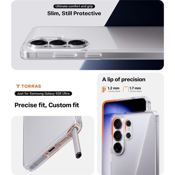 Защитный чехол TORRAS Guardian для Samsung Galaxy S26 Ultra - Black: фото 7 из 14