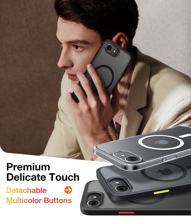 Захисний чохол TORRAS Guardian-Mag (with MagSafe) для iPhone 17e / 16e - Black: фото 7 з 7