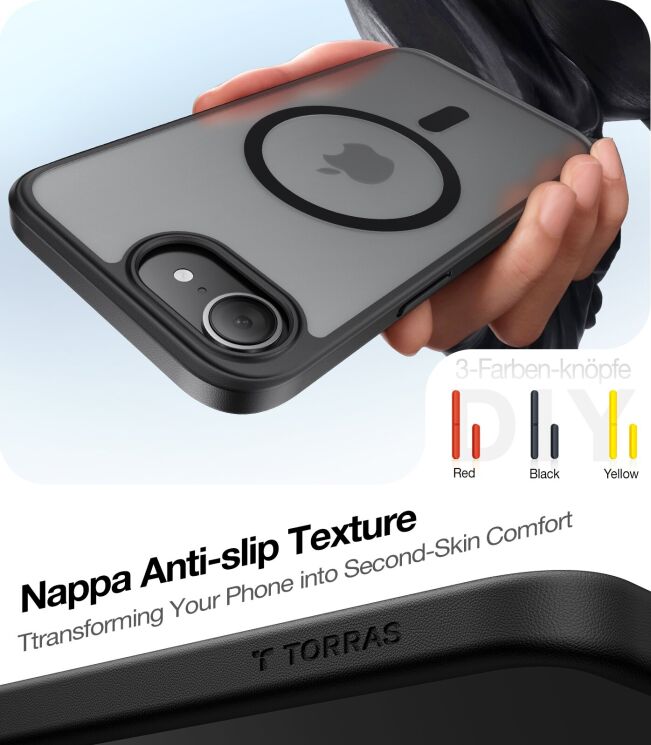 Захисний чохол TORRAS Guardian-Mag (with MagSafe) для iPhone 17e / 16e - Black: фото 2 з 7