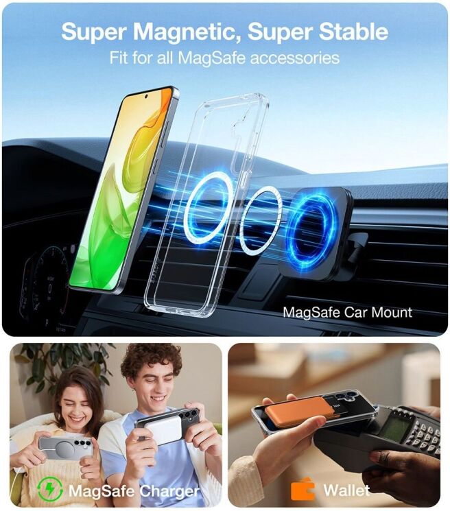 Захисний чохол TORRAS Sparka MagSafe для Samsung Galaxy S25 (S931) - Transparent: фото 4 з 16