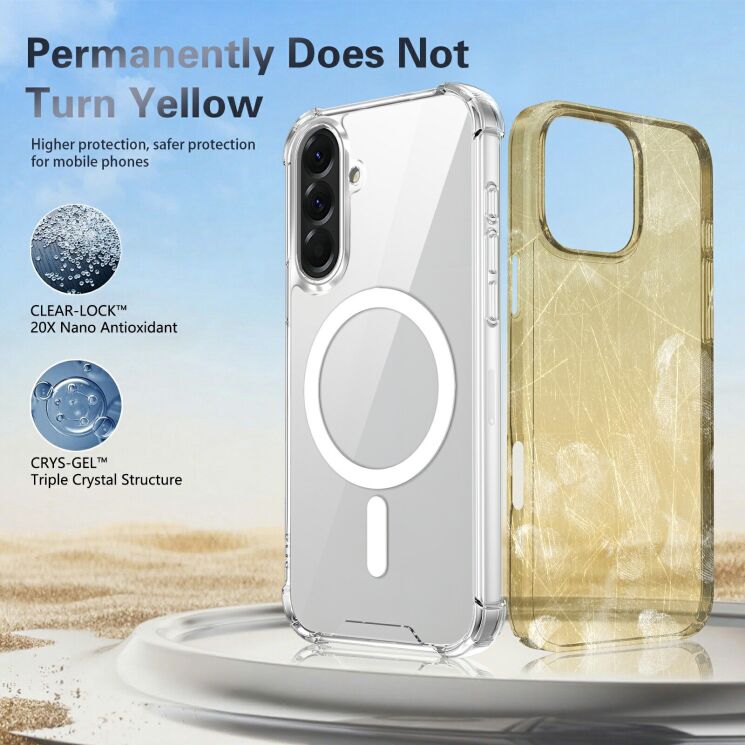 Защитный чехол UniCase AirBag Flow MagSafe для Samsung Galaxy A56 (A566) - Transparent: фото 10 из 14
