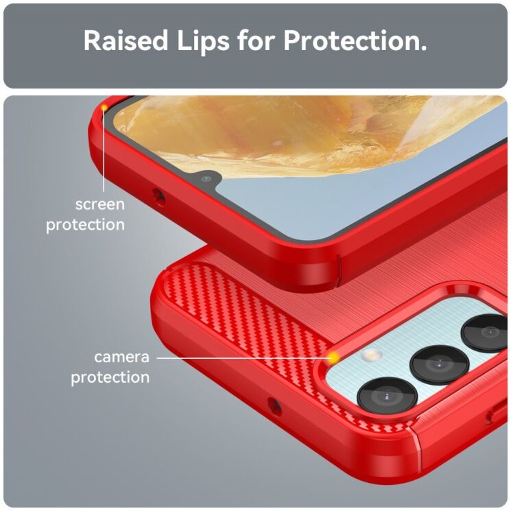 Защитный чехол UniCase Carbon для Samsung Galaxy M15 (M156) - Red: фото 6 из 8