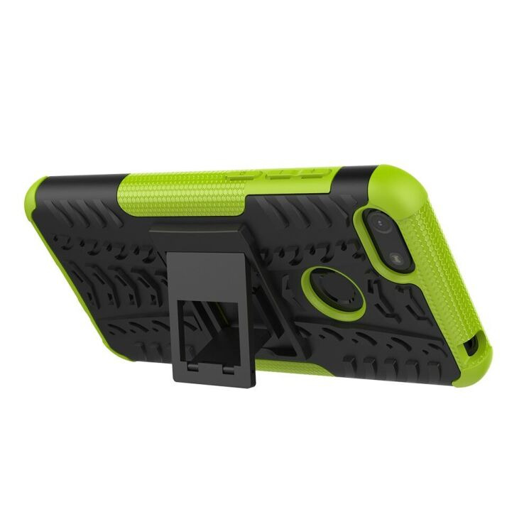 Противоударный чехол UniCase Hybrid X для Motorola Moto E6 Play (XT2029) - Black / Green: фото 5 из 8