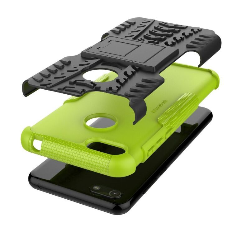 Противоударный чехол UniCase Hybrid X для Motorola Moto E6 Play (XT2029) - Black / Green: фото 6 из 8