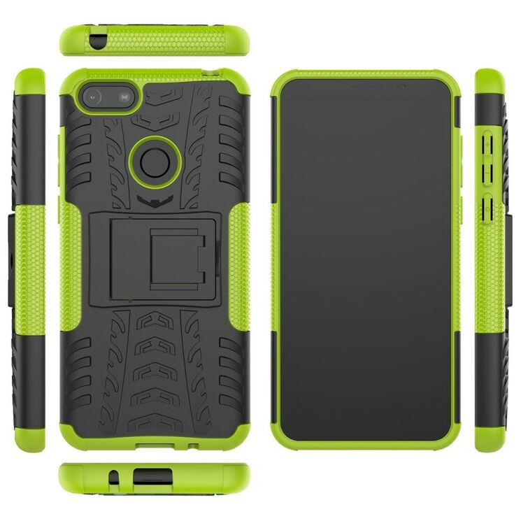 Противоударный чехол UniCase Hybrid X для Motorola Moto E6 Play (XT2029) - Black / Green: фото 8 из 8