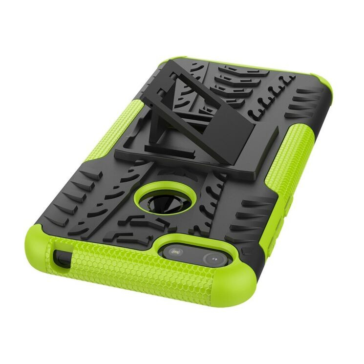 Противоударный чехол UniCase Hybrid X для Motorola Moto E6 Play (XT2029) - Black / Green: фото 4 из 8