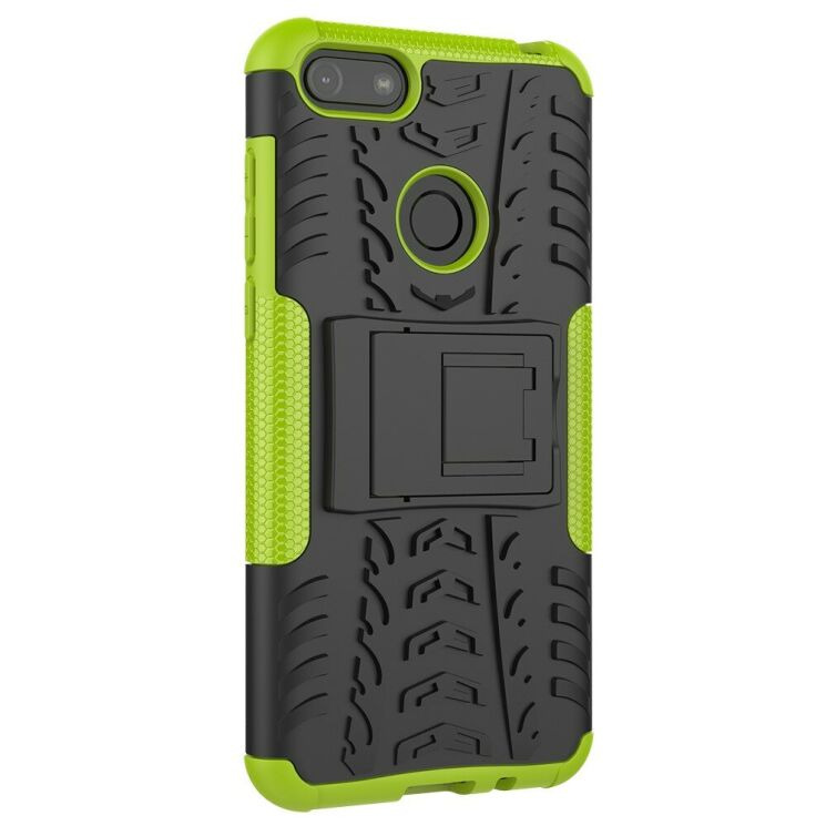 Противоударный чехол UniCase Hybrid X для Motorola Moto E6 Play (XT2029) - Black / Green: фото 3 из 8