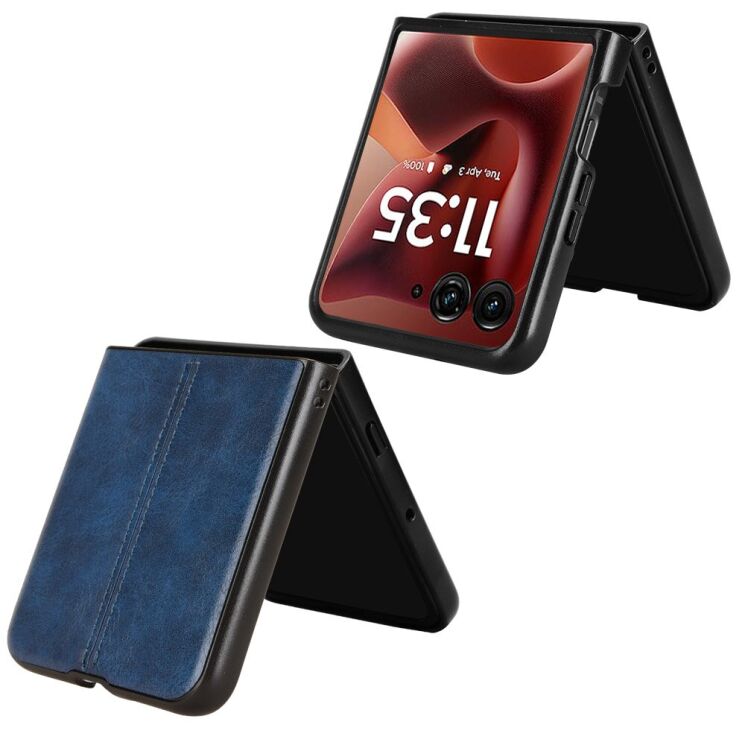 Защитный чехол UniCase Leather Series (FF) для Motorola Razr 60 Ultra / Razr 70 Ultra - Blue: фото 5 из 7