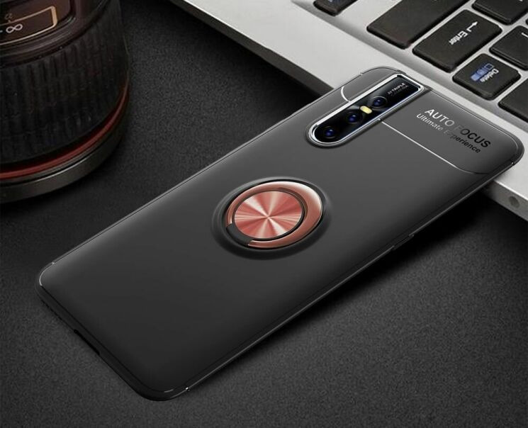 Чехол с магнитным кольцом UniCase Magnetic Ring для VIVO V15 Pro - Black / Rose Gold: фото 2 из 12