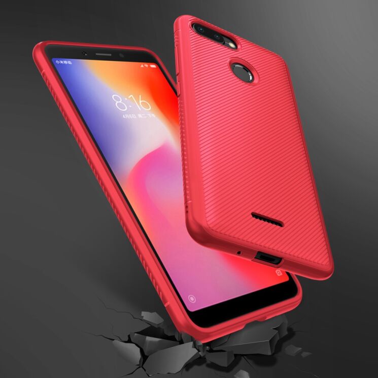 Защитный чехол UniCase Twill Soft для Xiaomi Redmi 6 - Red: фото 3 из 7
