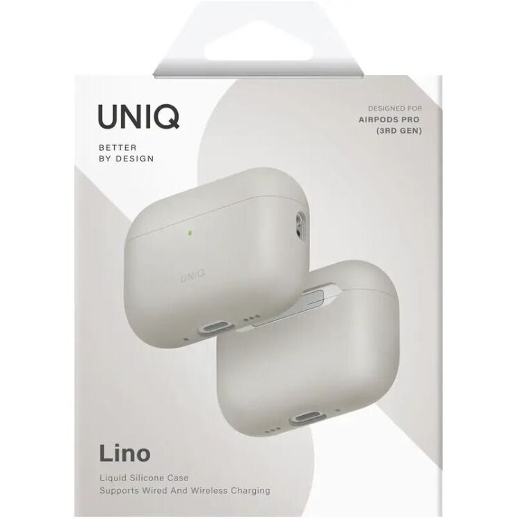 Защитный чехол UNIQ Lino для AirPods Pro 3 (UNIQ-AIRPODSPRO3- LINOBEGIVY) - Gray (390182H) Защитный чехол UNIQ Lino для AirPods Pro 3 (UNIQ-AIRPODSPRO3- LINOBEGIVY) - Gray: фото 6 из 11