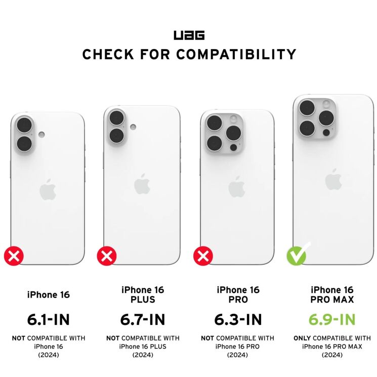 Защитный чехол URBAN ARMOR GEAR (UAG) Pathfinder Clear Pro для Apple iPhone 16 Pro Max - Ash: фото 5 из 10