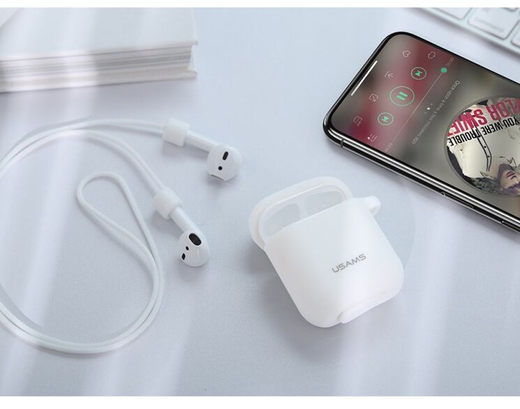 Защитный чехол USAMS Silicone Case для Apple AirPods 1 / 2 - Black: фото 16 из 16
