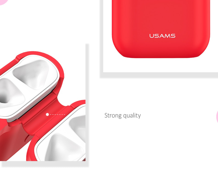 Защитный чехол USAMS Silicone Case для Apple AirPods 1 / 2 - Black: фото 10 из 16