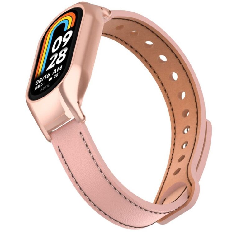 Защитный комплект Deexe Leather Kit для Xiaomi Mi Smart Band 8 - Pink: фото 4 из 6