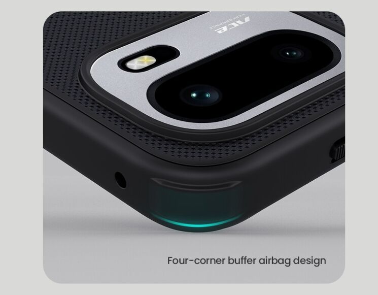 Захисний (PC+TPU) чохол NILLKIN Frosted Shield Pro для OnePlus 15R / Ace 6 / Ace 6T - Black: фото 9 з 17