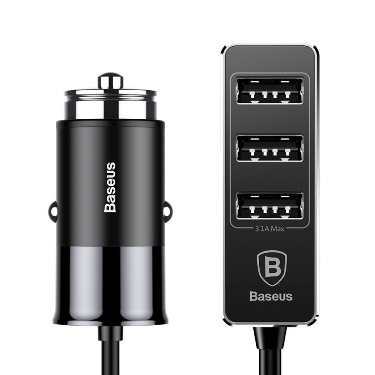 Автомобільний зарядний пристрій BASEUS Enjoy Together Four Interfaces Output Patulous Car Charger 5.5A (CCTON-01) - Black: фото 1 з 9