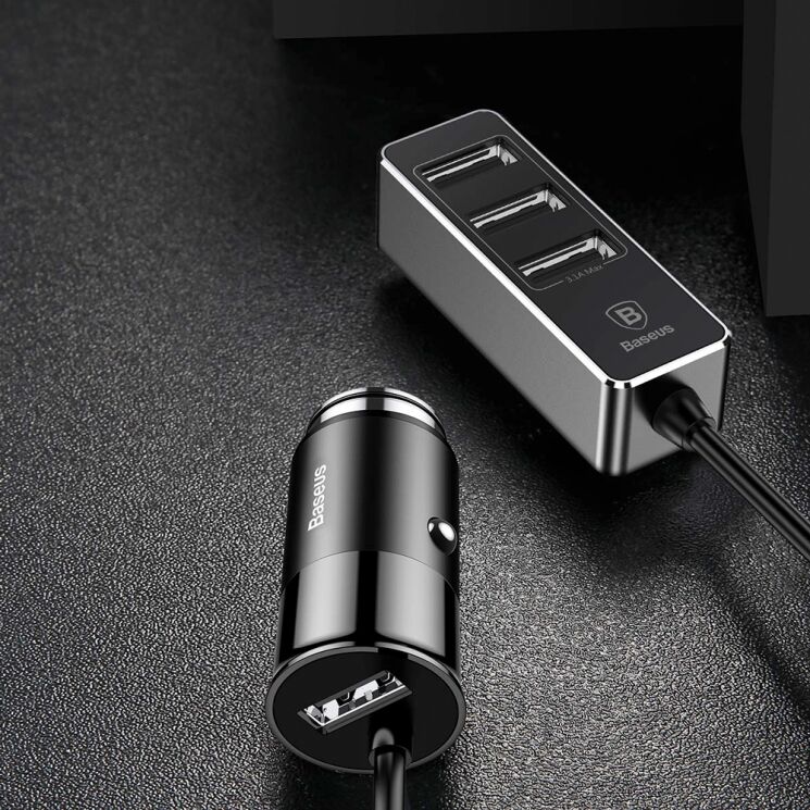 Автомобільний зарядний пристрій BASEUS Enjoy Together Four Interfaces Output Patulous Car Charger 5.5A (CCTON-01) - Black: фото 8 з 9