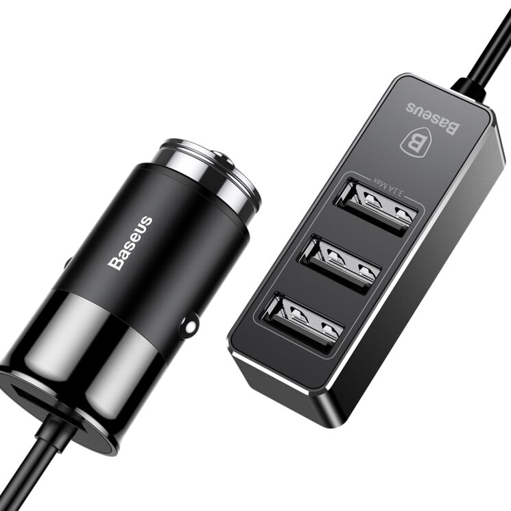 Автомобільний зарядний пристрій BASEUS Enjoy Together Four Interfaces Output Patulous Car Charger 5.5A (CCTON-01) - Black: фото 5 з 9