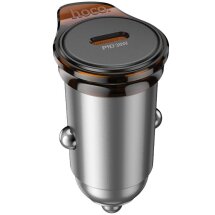 Автомобильное зарядное устройство Hoco NZ16 PD30W (Type-C) - Silver: фото 1 из 9
