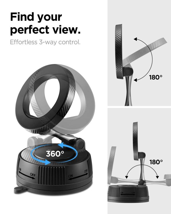 Автомобільний тримач Spigen Magnetic Car Mount MFT36 (ACP11172) - Black: фото 10 з 12