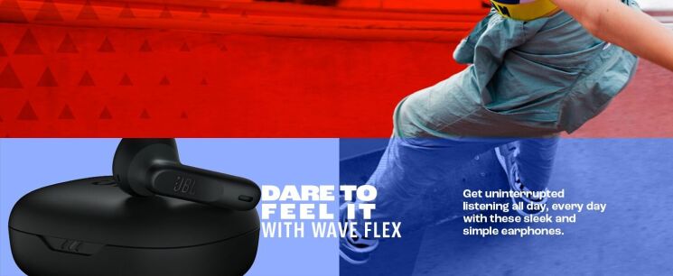 Беспроводные наушники JBL Wave Flex (JBLWFLEXBLK) - Black: фото 12 из 18