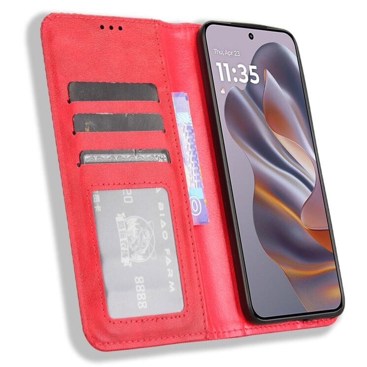 Чехол Deexe Retro Style для Motorola Edge 50 Neo - Red: фото 2 из 7