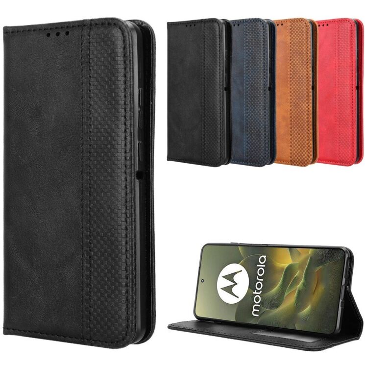 Чохол-книжка Deexe Retro Style для Motorola Edge 70 - Red: фото 8 з 18