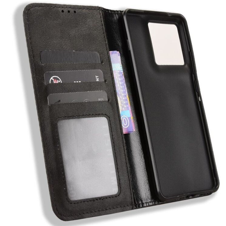 Чохол-книжка Deexe Retro Style для Motorola Edge 70 - Black: фото 3 з 18