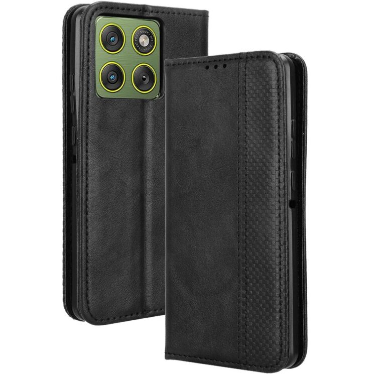 Чохол-книжка Deexe Retro Style для Motorola Edge 70 - Black: фото 7 з 18