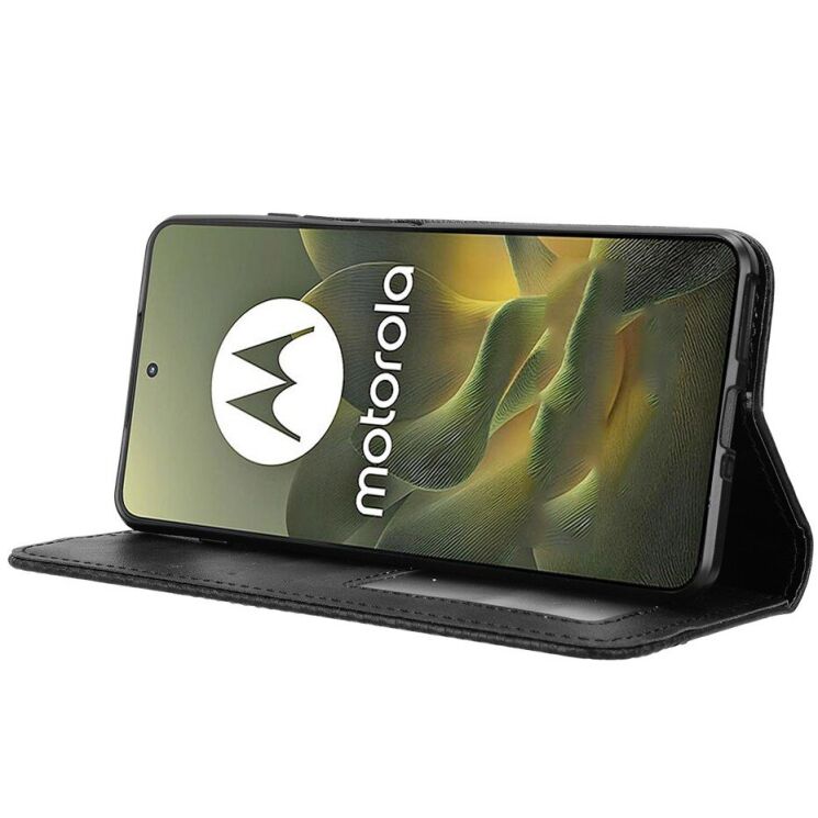 Чохол-книжка Deexe Retro Style для Motorola Edge 70 - Black: фото 5 з 18