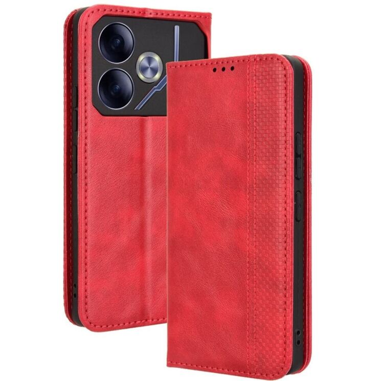 Чехол Deexe Retro Style для TECNO Pova 6 - Red: фото 1 из 7