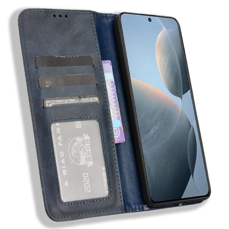 Чехол Deexe Retro Style для Xiaomi Poco F6 Pro - Blue: фото 2 из 7