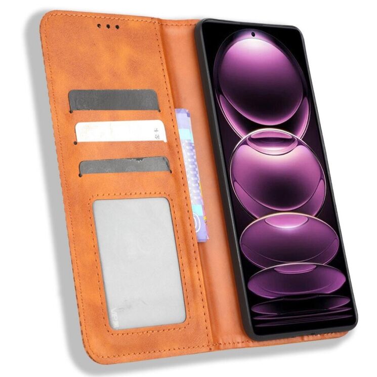 Чехол Deexe Retro Style для Xiaomi Redmi Note 12 Pro 5G / Poco X5 Pro - Brown: фото 2 из 7