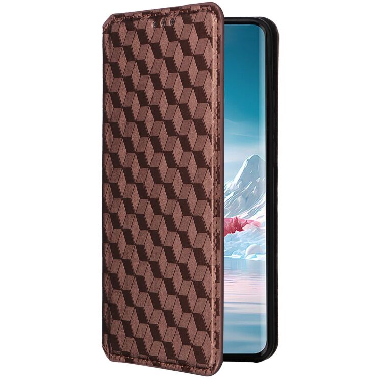 Чохол Deexe Rhombus Book для Motorola Edge 40 Neo - Brown: фото 5 з 6
