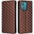 Чехол Deexe Rhombus Book для Motorola Edge 40 Neo - Brown: фото 1 из 6