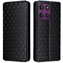 Чохол Deexe Rhombus Book для Motorola Edge 60 Pro - Black: фото 1 з 9