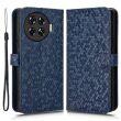 Чехол Deexe Rhombus Book для TECNO Spark 20 Pro+ - Dark Blue (351207DB)