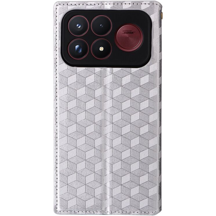Чехол Deexe Rhombus Book для Xiaomi Poco F9 Ultra - Silver: фото 8 из 10