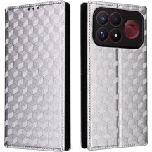 Чехол Deexe Rhombus Book для Xiaomi Poco F9 Ultra - Silver: фото 1 из 10