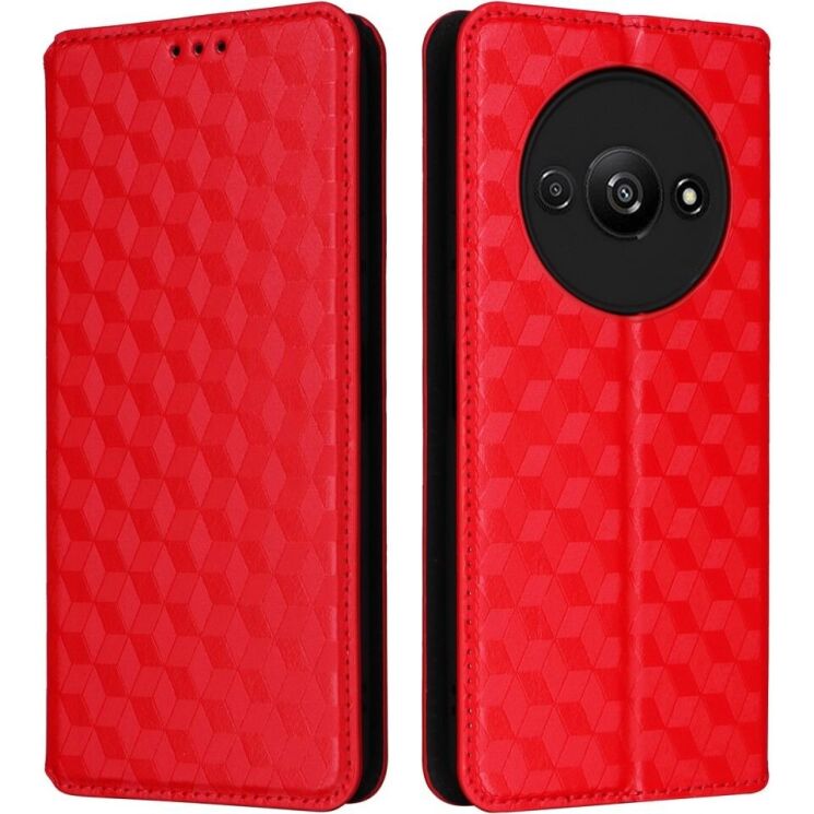 Чехол Deexe Rhombus Book для Xiaomi Redmi A3 - Red: фото 1 из 6