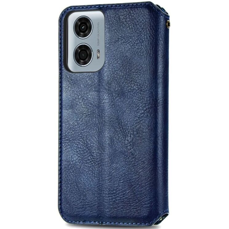 Чехол Deexe Rhombus Wallet для Motorola Moto G24 Power - Blue: фото 5 из 6