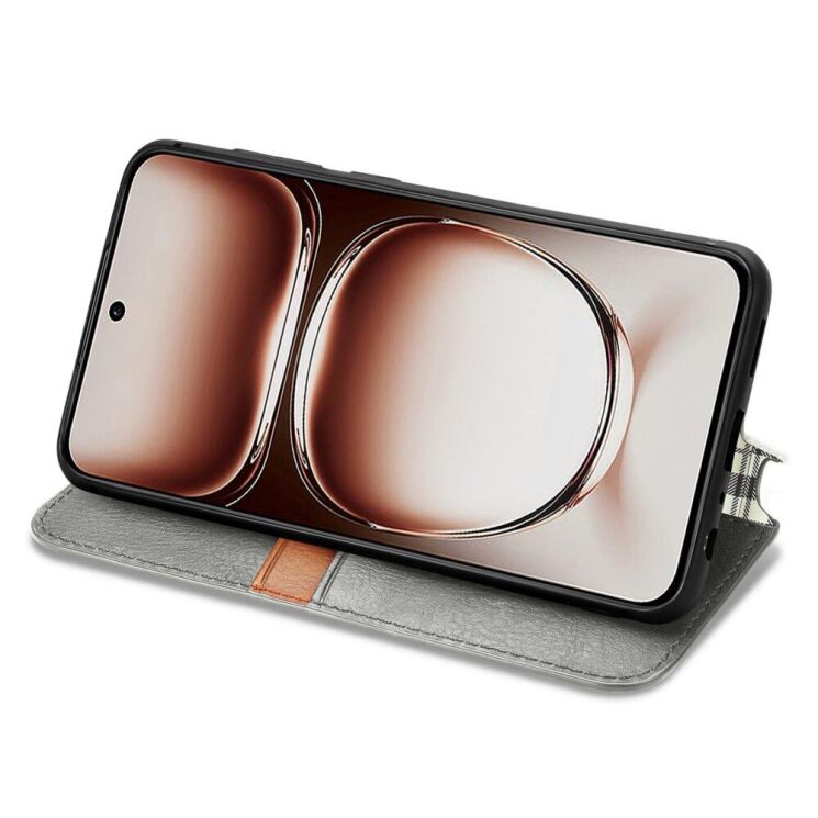 Чехол Deexe Rhombus Wallet для OPPO A3x / A3 / A40m - Grey: фото 3 из 9