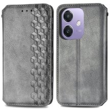 Чехол Deexe Rhombus Wallet для OPPO A3x / A3 / A40m - Grey: фото 1 из 9