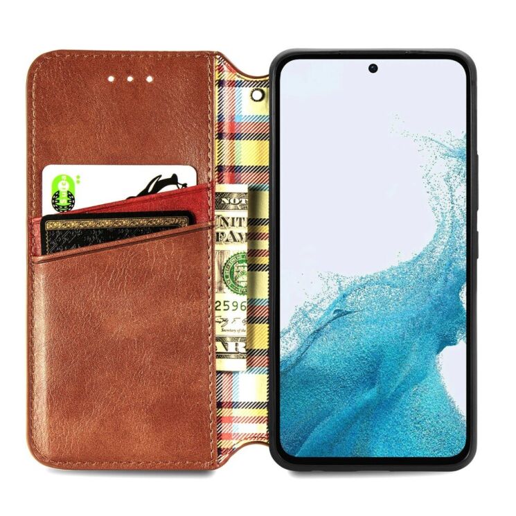 Чехол Deexe Rhombus Wallet для Samsung Galaxy A36 (A366) / A56 (A566) - Brown: фото 2 из 9